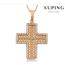 32703 moda charme cubic zirconia cruz imitação de jóias cadeia pingente em liga de cobre